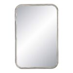 Renwil Sylvie Polished Nickel Rounded Wall Mirror MT2670 - front view of the polished nickel rounded frame