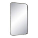 Renwil Sylvie Polished Nickel Rounded Wall Mirror MT2670 - angled view of the cast aluminum frame
