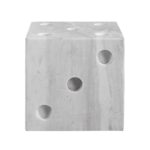 Renwil Dylon Marble Dice Sculpture — front view of the recessed circular details