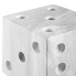 Renwil Dylon Marble Dice Sculpture — close-up of the marble surface and circular recesses