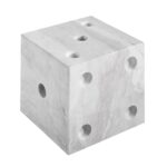 Renwil Dylon Marble Dice Sculpture — alternate angled view of the decorative cube