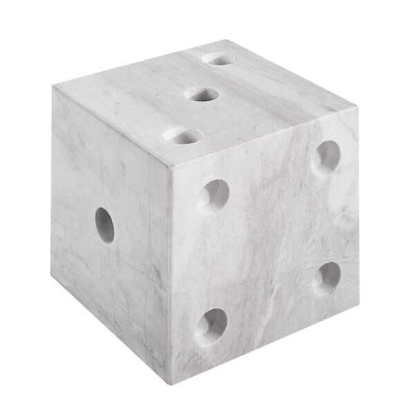 Renwil Dylon Marble Dice Sculpture — alternate angled view of the decorative cube