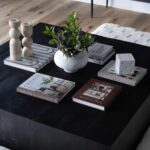 Renwil Dylon Marble Dice Sculpture — styled on books on a coffee table