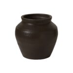 Renwil Bondi VAS295 antique brown clay vase, front view