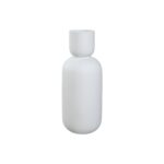 Renwil Dior White Glazed Ceramic Vase — white glazed ceramic vase with rounded body and cup-shaped neck