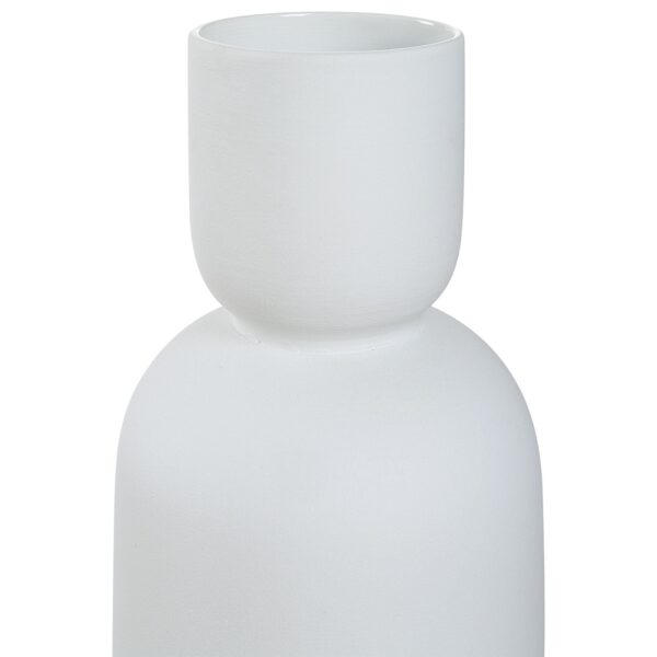 Renwil Dior White Glazed Ceramic Vase — detail of the rounded neck and glazed surface