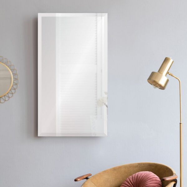 Renwil Bjorn Beveled Frameless Rectangular Wall Mirror MT641 - mirror styled above an accent table