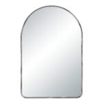 Renwil Cassis Polished Nickel Arch Wall Mirror MT2725 - front view of polished nickel arch mirror