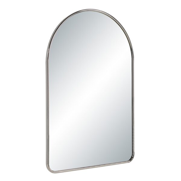 Renwil Cassis Polished Nickel Arch Wall Mirror MT2725 - angled view of plated aluminum frame
