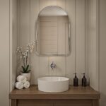 Renwil Cassis Polished Nickel Arch Wall Mirror MT2725 - mirror styled above a basin