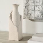 Renwil Adonia Textured Cream Ceramic Vase — styled display; companion accessories not included