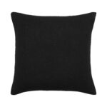 Renwil Rosso Black Woven Cotton Pillow 22 x 22 PWFL1470 - front view of black woven cotton pillow