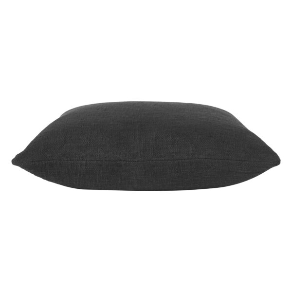Renwil Rosso Black Woven Cotton Pillow 22 x 22 PWFL1470 - side view of black pillow