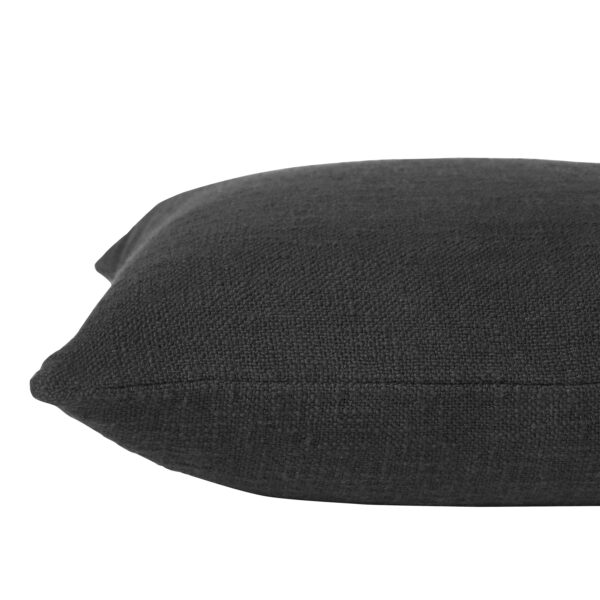 Renwil Rosso Black Woven Cotton Pillow 22 x 22 PWFL1470 - close-up of black cotton edge