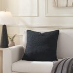 Renwil Rosso Black Woven Cotton Pillow 22 x 22 PWFL1470 - black pillow styled on a chair