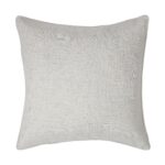 Renwil Poussin Bird-Print Poly-Linen Pillow 20 x 20 PWFL1465 - plain reverse of natural-toned pillow