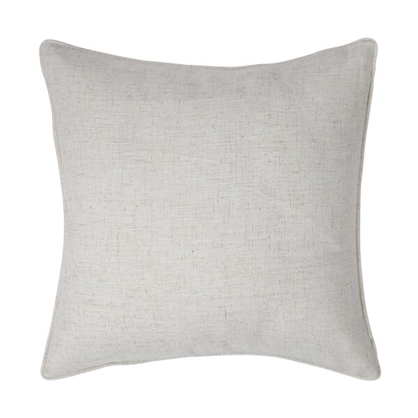 Renwil Poussin Bird-Print Poly-Linen Pillow 20 x 20 PWFL1465 - plain reverse of natural-toned pillow