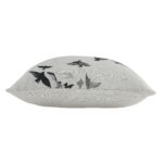 Renwil Poussin Bird-Print Poly-Linen Pillow 20 x 20 PWFL1465 - side view of printed pillow