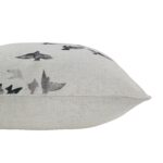 Renwil Poussin Bird-Print Poly-Linen Pillow 20 x 20 PWFL1465 - close-up of pillow edge