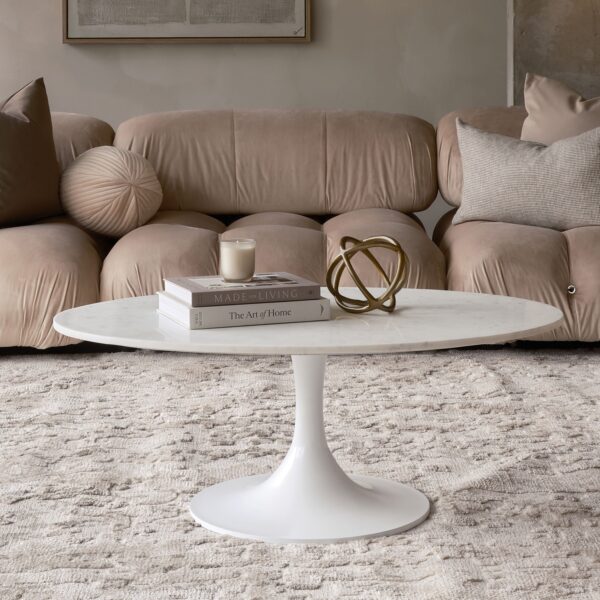 Renwil Azimuth I Decorative Sculpture STA327 — gold orbital sculpture styled on a coffee table