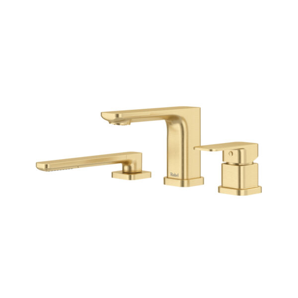 Riobel Equinox 3-Hole Deck Mount Tub Filler Trim — Satin Brass US4