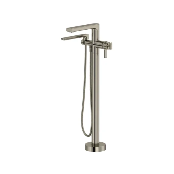 Riobel Manifesto Thermostatic Single Hole Floor Mount Tub Filler Trim — Brushed Nickel