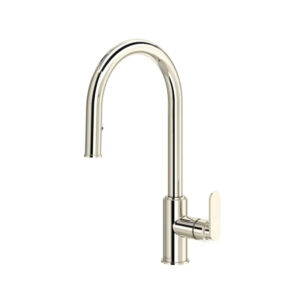 Riobel Arca Pull-Down Touchless Kitchen Faucet With C-Spout — Polished Nickel