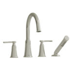 Riobel Momenti 4-Hole Deck Mount Tub Filler With C-Spout — Polished Nickel
