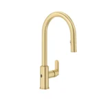 Riobel Arca Pull-Down Touchless Kitchen Faucet With C-Spout — Satin Brass US4