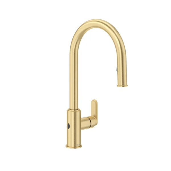 Riobel Arca Pull-Down Touchless Kitchen Faucet With C-Spout — Satin Brass US4
