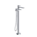 Riobel Fresk floor-mount tub filler in Chrome
