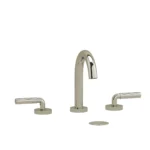 Riobel Riu Widespread Lavatory Faucet With C-Spout — Polished Nickel — Smooth Lever