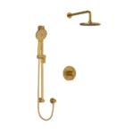 Riobel Riu Shower Kit 323 Trim — Knurled Handle — Brushed Gold