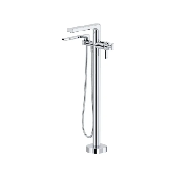 Riobel Manifesto Thermostatic Single Hole Floor Mount Tub Filler Trim — Chrome