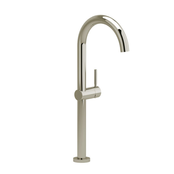 Riobel Riu Single Handle Tall Lavatory Faucet — Polished Nickel — Smooth Lever