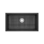 Riobel Fonsa 33" Quartz Single Bowl Undermount Kitchen Sink — Black