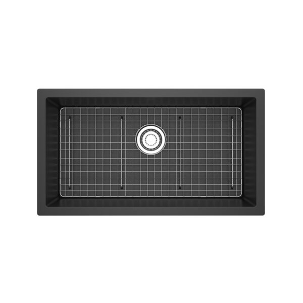 Riobel Fonsa 33" Quartz Single Bowl Undermount Kitchen Sink — Black