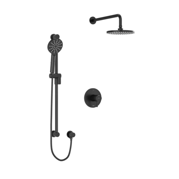 Riobel Riu Shower Kit 323 Trim — Knurled Handle — Black