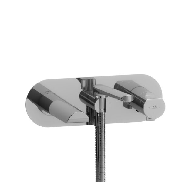 Riobel Parabola Wall Mount Thermostatic/Pressure Balance Tub Filler Trim — Chrome