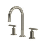 Riobel Manifesto Widespread Lavatory Faucet With C-Spout — Brushed Nickel — Lever Handles