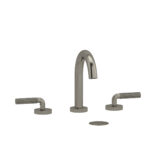 Riobel Riu Widespread Lavatory Faucet With C-Spout — Brushed Nickel — Knurled Lever