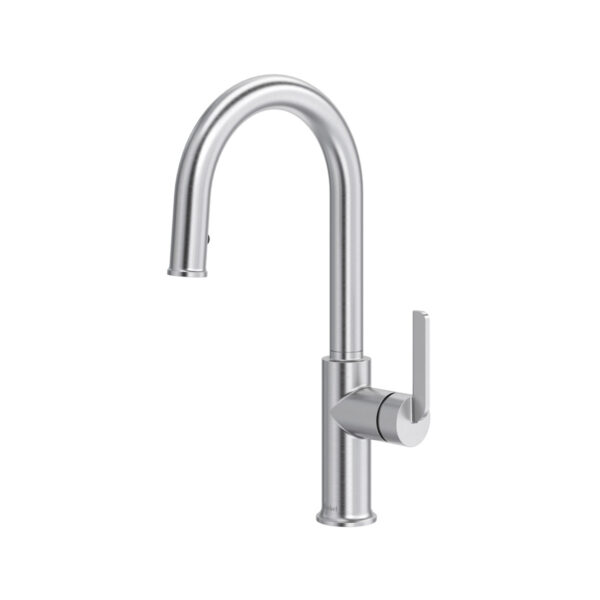 Riobel Authentica Pull-Down Kitchen Faucet With Single Spray — Stainless Steel
