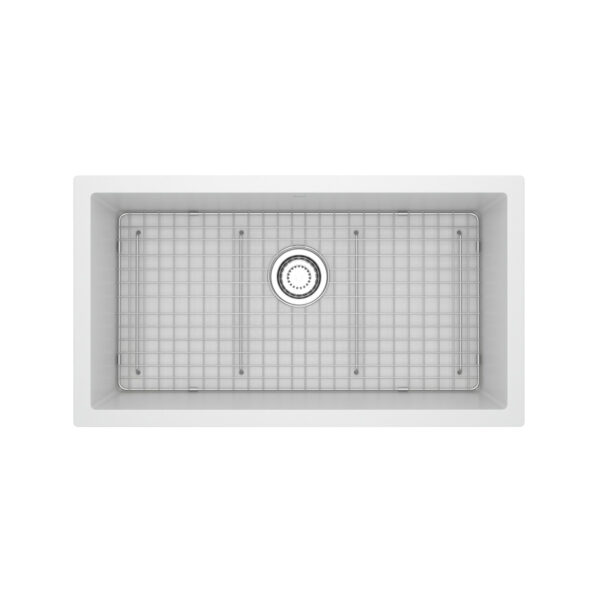 Riobel Fonsa 33" Quartz Single Bowl Undermount Kitchen Sink — White (WH)