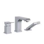Riobel Zendo 3-Hole Pressure Balance Deck Mount Tub Filler Trim — Chrome