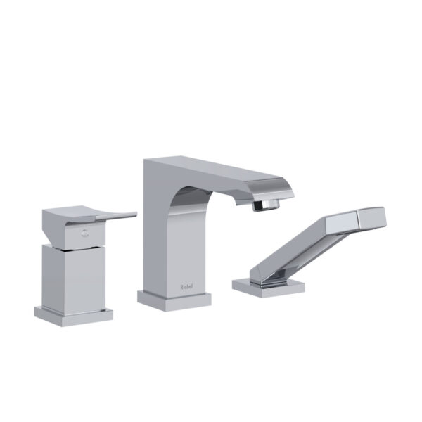 Riobel Zendo 3-Hole Pressure Balance Deck Mount Tub Filler Trim — Chrome