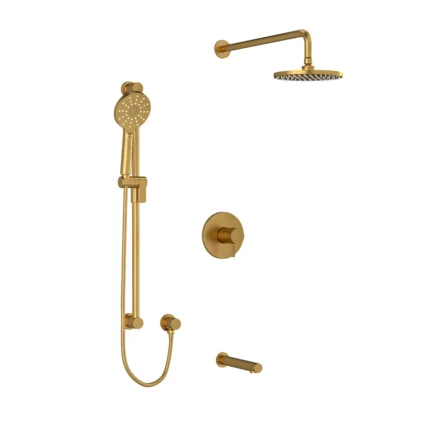 Riobel Riu Shower Kit 1345 Trim — Knurled Handle — Brushed Gold