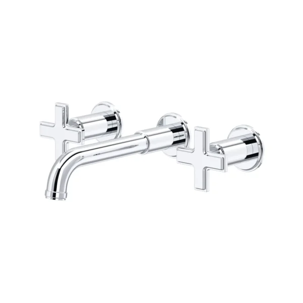 Riobel Manifesto Wall Mount Lavatory Faucet Trim — Chrome — Cross Handles