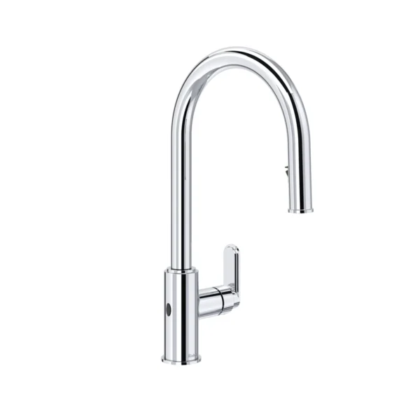 Riobel Arca Pull-Down Touchless Kitchen Faucet With C-Spout — Chrome