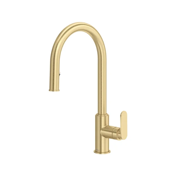 Riobel Arca Pull-Down Kitchen Faucet With C-Spout — Satin Brass US4