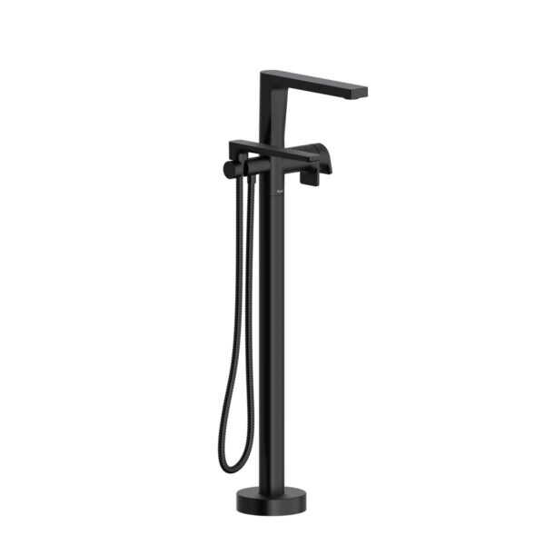 Riobel Ode Thermostatic Single Hole Floor Mount Tub Filler Trim — Black